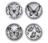 UNICRAFTALE 2 Pièces Papillon Pièce De Sobriété Pièces Commémoratives en Acier Inoxydable Double Face Pièce De Décision Défi Jetons De Lancer Cadeau d'anniversaire pour Hommes Et Femmes