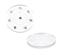 UNICRAFTALE 2 pièces Plateau en Cristal pour Pierres Support en Cristal Acrylique pour Présentation Rond de 10cm Organiseur de Rangement pour Pierres Précieuses Décoration Essentielle pour la Maison