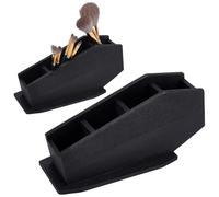 UNICRAFTALE 2 Pièces Porte Pinceaux À Forme De Cercueil Noir Organisateur De Pinceaux De Maquillage en Bois Porte Crayons Coffret D’Exposition pour Éyeliner Décor De Vanité 25.2x9.4x12.3cm