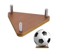 UNICRAFTALE 2 Pièces Support d'Affichage Triangulaire en Bois pour Ballon de Football Support de Bureau Marron Présentoir de Memorabilia Sportive pour Ballon de Basketball et de Soccer 9.7x12x4 cm