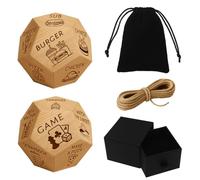 UNICRAFTALE 2 Set Dé Décision 12 Faces Alimentaire et Activité en Bois Cadeaux Mariage Pochette Velours Boîte Carton pour Anniversaire Saint Valentin