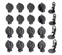 UNICRAFTALE 20 pcs 2 Styles Boucles d'oreilles à Clipser Acier Inoxydable Boucles d'oreilles à Clipser Rondes et Plates Métal Noir Convertisseur de Boucles d'oreilles à Clipser Coussinets de Bijoux