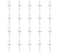 UNICRAFTALE 20 pcs Breloques Poignard en Acier Inoxydable Épée Breloque Signets Breloque Punk Boucle D'Oreille Épée Breloques Signets Figurines D'Anime Décoration pour les Amateurs de Livres Bricolage