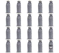UNICRAFTALE 20 pcs Sacs Cadeau Réutilisables Imitation Lin Gris Rectangulaires pour Bouteilles de Vin avec Cordon de Serrage Tote Cadeau 35 cm de Long