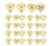 UNICRAFTALE 20 pièce Breloque Cœur pour Cadre Photo Médaillon Doré Breloqus Collier à Mémoire de Forme Chaîne Bouquet Breloque pour Femmes et Hommes Fabrication de Bijoux