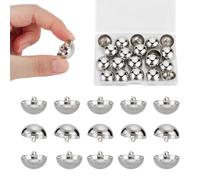 UNICRAFTALE 20 Pièces Boutons de Couture en Alliage - 20 mm Diamètre Demi-Rond Tige Blazer - 1.5 mm Trou Platine pour Sport Laine Manteaux Costumes Blazers
