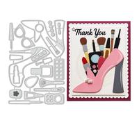 UNICRAFTALE 20 Pièces De Découpoirs Métalliques Cosmétiques Modèles Estampage Cadre Brosses Maquillage Talon Aiguille Pour Création Cartes Album Photo Journal DIY Décoration Papier Artisanal