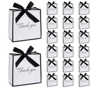 UNICRAFTALE 20 Sacs Cadeaux avec Noeuds Ruban Blanc Célébration de Graduation Sacs Cadeaux Papier Remerciement Sacs Cadeaux Mariage Noces Douche Naissance Faveurs pour Noël Nouvel An 4x6x14cm