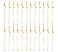 UNICRAFTALE 20 Sets De Chaînes De Prolongation Maillons Cuba Plaquées Or 24K Avec Fermoirs À Crustacé Pour Fabrication De Bijoux Bracelets Colliers Chevillères Longueur 69mm