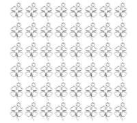 UNICRAFTALE 200 Pcs Charmes de Trèfle à Quatre Feuilles Pendentif Feuille Antique Alliage d'Argent Charmes de Trèfle à Quatre Feuilles pour la Fabrication de Bijoux Collier Fait Main Bracelet 17x11mm