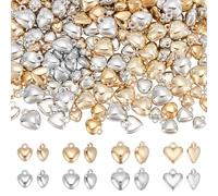 UNICRAFTALE 200pcs 2 Couleurs Charm Cœur Bombé Petit Pendentif Amour CCB Pendentifs Plastique Trou 2mm Charms Cœur Pêche Pendentifs Suspendus Platine Or pour DIY Bracelet Collier Fabrication de Bijoux