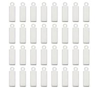 UNICRAFTALE 200pcs Breloque Rectangulaire Acier Inoxydable 13mm Petits Bijoux Breloques Accessoires Petite Étiquette D'Estampage Vierge pour Bricolage Porte Clés Bracelet Collier Fabrication de Bijoux