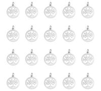 UNICRAFTALE 20Pcs Breloque Arbre de Vie Acier Inoxydable Pendentif Arbre de Vie et Anneaux Ouverts Breloque Rond Plat Breloques Creuses pour Bracelets Boucles D'Oreilles Colliers Fabrication de Bijoux