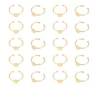 UNICRAFTALE 20pcs Support Bagues Acier Inoxydable Base de Bague Plateau 6mm Bagues Coussinet Bague Base Doré Plat Rond Vierge Composants Anneau Base Lunette Plateau pour Fabrication de Bijoux