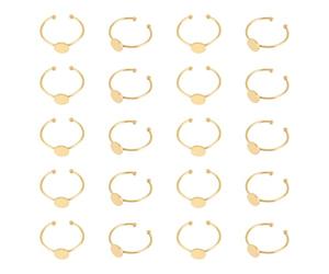 UNICRAFTALE 20pcs Support Bagues Acier Inoxydable Base de Bague Plateau 6mm Bagues Coussinet Bague Base Doré Plat Rond Vierge Composants Anneau Base Lunette Plateau pour Fabrication de Bijoux