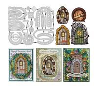 UNICRAFTALE 23 Pièces Porte de Fée pour Arbre Dies de Découpe pour Fabrication de Carte Die de Gaufrage Porte d'Elf Modèle en Acier au Carbone Die de Découpe Métal pour Scrapbooking Album Décor