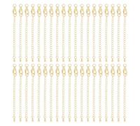 UNICRAFTALE 24 ensemble 65mm Chaînes D'Extension Plaquées Or 24 carats avec Fermoirs à Pince de Homard Rallonge de Chaîne Queues D'Extension de Chaîne pour la Fabrication de Bijoux