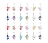UNICRAFTALE 24 pièces 12 couleurs Marqueurs de point Angel Marqueurs de Point de Tricot Acrylique avec Perles Crochet Couture Breloques Notions avec Fermoir Mousqueton Amovible pour Cadeau Fait Main