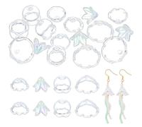 UNICRAFTALE 24 Pièces Perles en Verre Grelot à 4 Styles Caps Florale Claire Perles de Tulipe Vallée Campanule pour Fabrication de Bijoux Boucles d'Oreilles Décoration Charm Trou 1.2-2.8 mm