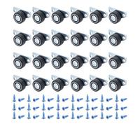 UNICRAFTALE 24 Pièces Petites Roulettes Fixes À Montage Latéral Roulettes En Acier Profil Bas Non Pivotantes Avec Vis De Fixation Pour Tiroirs Meubles En Bois Plateaux Et Projets Bricolage 33×53mm
