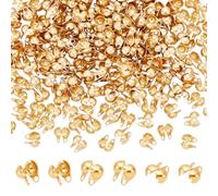 UNICRAFTALE 250pcs Embout de Perle Acier Inoxydable Doré Embout de Perles Ouvert Cache Nœud Embouts de Perles à Clapet Métal Repliable Embouts à Petit Trou 1mm pour Accessoires Fabrication de Bijoux