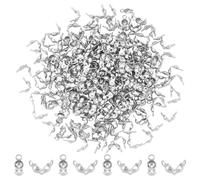 UNICRAFTALE 250pcs Embout de Perle Acier Inoxydable Embout de Perles Ouvert Cache Nœud Embouts de Perles à Clapet Métal Repliable Embouts à Petit Trou de 1mm pour Accessoires de Fabrication de Bijoux