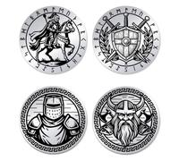 UNICRAFTALE 2Pcs 2 Styles Pièce Viking Défi Acier Inoxydable Odin Mythologie Nordique Pièce Viking Bijou Cadeau Set pour Collectionneurs Décoration Nordique et Accessoires Talisman Guerrier