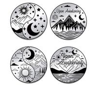 UNICRAFTALE 2pcs Monnaie au Réveil Médaillon Yin Yang du Lundi du Soleil Pièce de Sobriété Acier Inoxydable Pièces de Monnaie Aventure en Montagne pour les Cadeaux de Sobriété des Alcooliques Anonymes