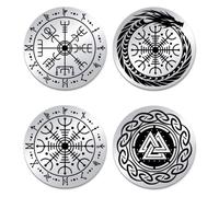 UNICRAFTALE 2pcs Pièce Viking Vegvisir Pièce Défi Boussole Viking Nœud Valknut du Guerrier Tué Pièces de Mythologie Nordique Talisman Protecteur Amulette Pièces de Décision Cadeaux pour Hommes Femmes