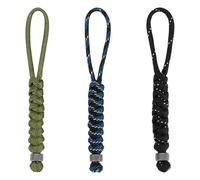 UNICRAFTALE 3 cordon de Couteau en Paracorde avec Perles en Acier Inoxydable Porte Clés en Paracorde Tressée pour Couteau de Poche Outils EDC Cordons Tactiques pour Camping en Plein Air Urgence 13cm