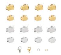 UNICRAFTALE 3 Styles 120pcs Kits de Fabrication de Bijoux Embouts de Ruban en Acier Inoxydable Fermoirs à Griffes de Homard avec Anneaux de Saut Embouts de Serrage Kit D'Outils de Répaion