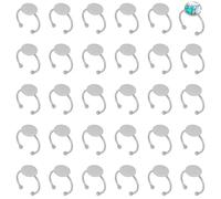 UNICRAFTALE 30 pcs Support Bague Acier Inoxydable Réglable Bague Vierges Base Bague de Doigt Composants Coussinet Bague Base Bague Plateau 12mm Ouvert Manchette Plat Rond Lunette Plateau pour Bijoux