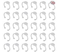 UNICRAFTALE 30 pcs Support Bague Acier Inoxydable Réglable Bague Vierges Base Bague de Doigt Composants Coussinet Bague Base Bague Plateau 10mm Ouvert Manchette Plat Rond Lunette Plateau pour Bijoux