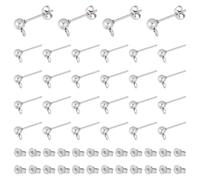 UNICRAFTALE 30 pièce Clou Boucles D'Oreilles Boule Acier Inoxydable Tige Boucle D'Oreilles avec Poussoirs D'Oreille et Boucle Boucles D'Oreille pour la Fabrication de Bijoux DIY