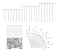 UNICRAFTALE 300 pièce 3 Tailles Épingles à Tête Sphérique Acier Inoxydable Épingles à Tête Pliables pour Fabrication de Bijoux Épingles à Tête Longue pour Boucle d'oreille Pendentif Bracelet Collier
