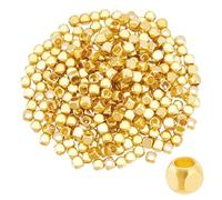 UNICRAFTALE 300 pièce Perles Cube 3mm Perles D'Espacement Métal Doré Perles en Vrac Cube Perles Carrées en Vrac Grand Trou Perles en Vrac pour Bricolage Bracelet Collier Bijoux Artisanat Trou de 2mm