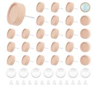 UNICRAFTALE 30ensemble Clous Boucles D'Oreilles en Bois D'Érable Cabochon Vierge Kit de Fabrication de Boucles D'Oreilles BurlyWood Accessoires de Fabrication de Boucles D'Oreilles avec Cabochons