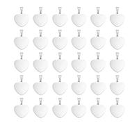 UNICRAFTALE 30Pcs Cœur Estampillage Vierge Étiquette Acier Inoxydable Charm Cœur 15mm Long Mini Charm Lisse Pendentif Métal Valentin Amour Charms pour Collier Fabrication de Bijoux