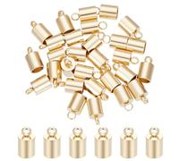 UNICRAFTALE 30Pcs Extrémités de Cordon Plaqué Or 24 carats Embouts de Cordon Bracelet Acier Inoxydable 4mm Trou Embouts Bracelet Attaches Embouts Cache Noeuds pour Creation de Bijoux pour Collier
