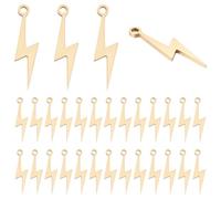 UNICRAFTALE 30Pcs Pendentifs Éclairs Plaqués Or 18K Charmes en Métal Forme Foudre Éclairs Bolt Charmes pour Bracelet Boucles d'Oreilles Fabrication de Bijoux