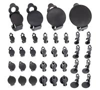 UNICRAFTALE 32 pcs 4 styles Boucles D'Oreilles à Clipser Acier Inoxydable Ensemble de Boucles D'Oreilles à Clipser Métal Plat Rond Vierge Noir Convertisseur de Boucles D'Oreilles à Clipser de Bijoux