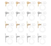 UNICRAFTALE 32 Pcs 4 Tailles de Boucles d'oreilles à Clip en Plastique Inoxydable Transparent Converter DIY Clip Earring Components with Loop for Unpierced Ears Hole 1-1.8 mm