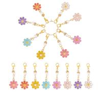 UNICRAFTALE 32 pièce de 8 couleurs de Marqueurs de Mailles pour Tricot Crochet Marguerite Breloques en Émail Amovibles à Clip Sur Fermoir à Levier pour Tissage et Couture