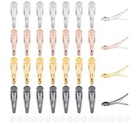 UNICRAFTALE 32 Pièces Pince À Cheveux Vierge Kit De Barrettes Pour DIY | Métal Fer, Couleurs Mixtes, Avec Cabochons Ronds Transparents, Pince 54,5×17,5×2,5mm, Cabochon 12×4mm, Boîte 10,8×7,4×1,8cm