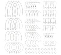 UNICRAFTALE 328 Pièces 16 Styles Kits de Fabrication de Boucles D'Oreilles | Acier inoxydable résistant 12 Modèle de Crochet 4 Modèle de Tige Anneaux de jonction Poussoir d'oreille Pour bricolage bijoux