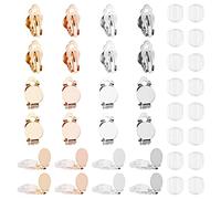 UNICRAFTALE 32Pcs 4 Couleur Clip Boucle D'Oreille Clips Boucles D'Oreilles Non Percées Boucles D'Oreilles Acier Inoxydable Convertisseur Boucle D'Oreille Clip Fabrication Boucle D'Oreille Accessoire