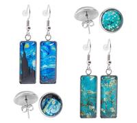 UNICRAFTALE 4 Paires 4 Styles Boucles d Oreilles Pendentif Ensemble Boucles d Oreilles à Clous Verre Inspirées de La Nuit étoilée étude d Art Abstrait Boucle d Oreille pour Femmes