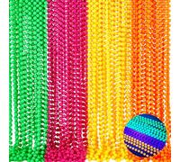 UNICRAFTALE 4 Pièces 4 Couleurs Colliers Perles Néon Fluorescentes Luminescentes Dans Le Noir 80cm Accessoires Lumineux Pour Soirées Nocturnes Années 80 Avec Lumières UV Pour Carnavals Concerts Fêtes