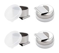 UNICRAFTALE 4 Pièces En Acier Inoxydable Gobelins À Peinture À L'huile Palettes Uniques Récipients Gobelins 43x25mm Pots De Peinture Métalliques Avec Couvercle Et Clip Grand Bec Verseur Pour Dessin