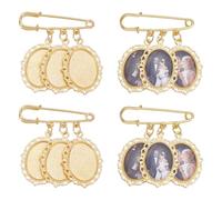 UNICRAFTALE 4 Pièces Kit De Fabrication De Boutonnières De Mariage Dorées Broche Ovale Vierge En Acier Inoxydable Charme Bouquet Photo Pour Fête De Mariage Charmes Mémoire
